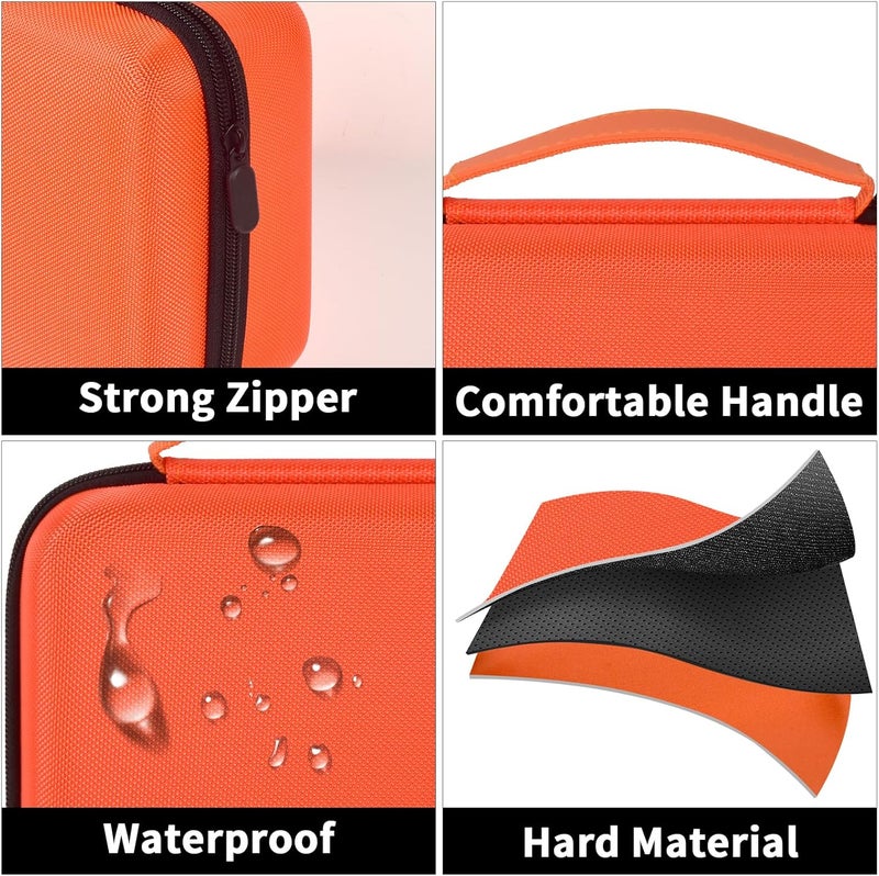 GWCASE Case Compatible with Brother P-Touch PTD220 210 Home/Office Everyday Label Maker, Storage Holder Carrying Organizer for Label Tapes, AC Adapter, Charging Cables (Box Only) -Orange - Image 4